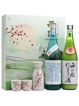 Hộp quà đôi Sake Nishinoseki Hiya 720ml và Nishinoseki Hana Nigorizake 720ml Hộp quà đôi Sake Nishinoseki Hiya 720ml và Nishinoseki Hana Nigorizake 720ml