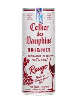 Vang lon Cellier des Dauphins Rouge Can 250ml Vang lon Cellier des Dauphins Rouge Can 250ml