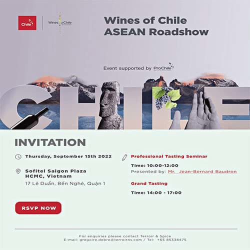 Sự kiện rượu vang Chile - ASEAN Roadshow 2022 Sự kiện rượu vang Chile - ASEAN Roadshow 2022