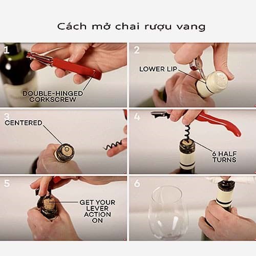 Cách mở chai rượu vang đúng cách 