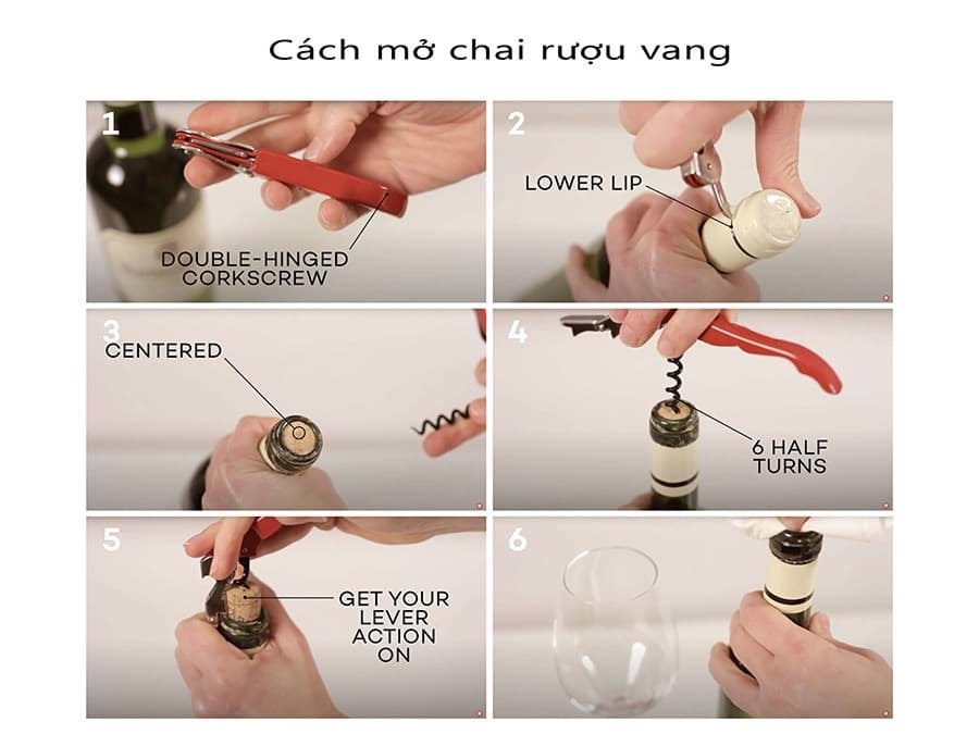 Cách mở chai rượu vang đúng cách 