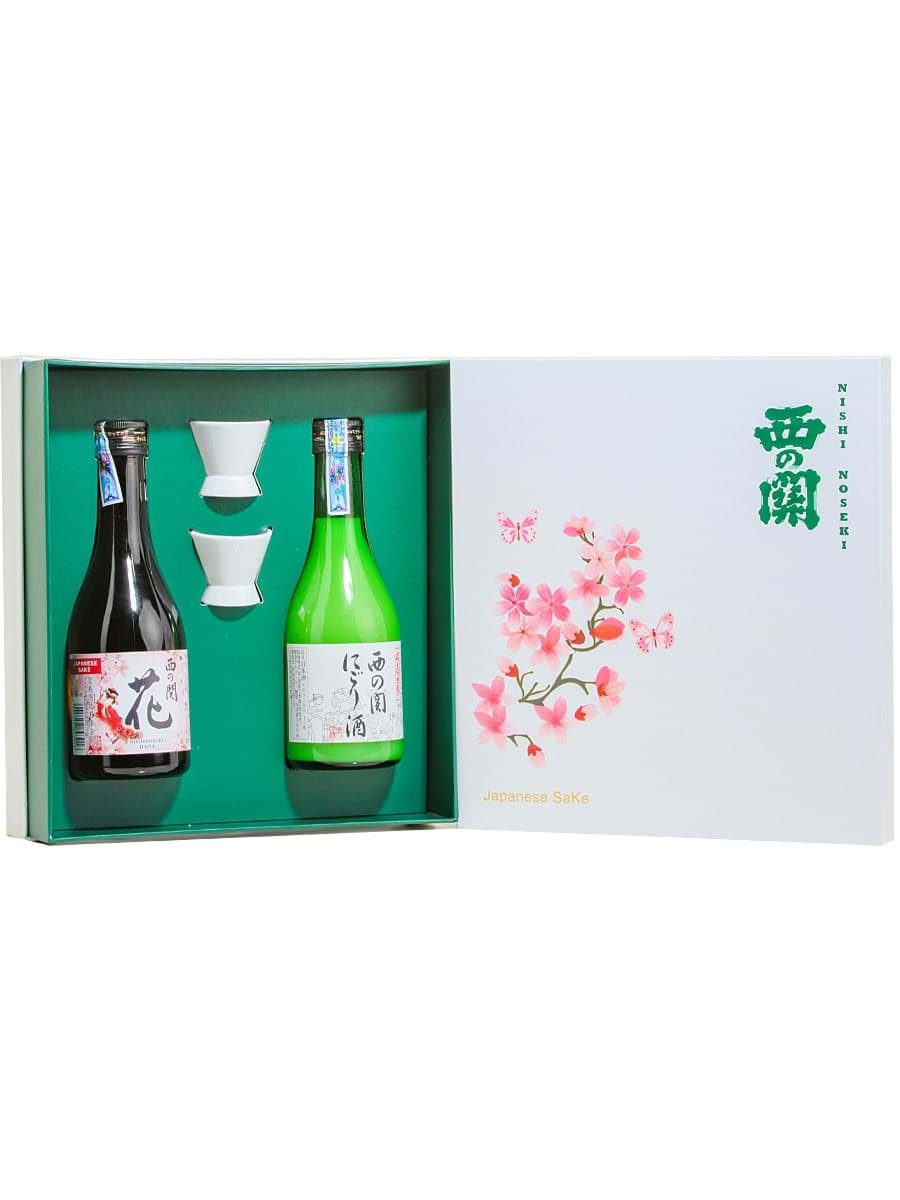 Hộp quà đôi Sake Nishino Seki Hana - Seki Nigori Zake 300ml 