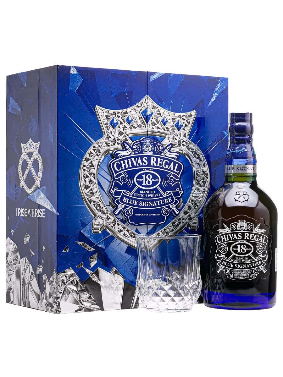 Chivas 18 Blue Signature/Chivas 18 xanh Set hộp quà Tết Ất Tỵ năm 2025