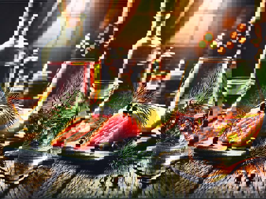 Sự kết hợp của rượu whisky với cá hồi Sự kết hợp của rượu whisky với cá hồi