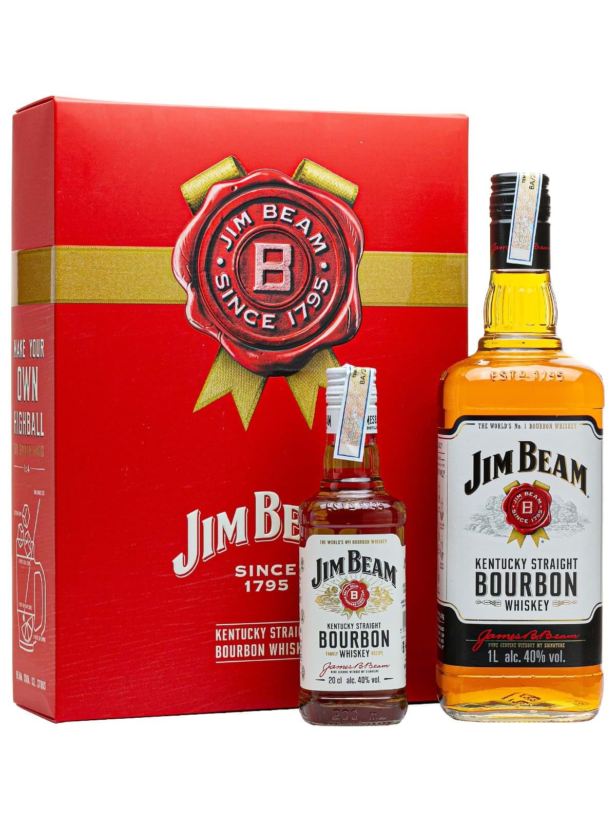 Jim Beam Bourbon 1 lít - Set hộp quà Tết Ất Tỵ năm 2025