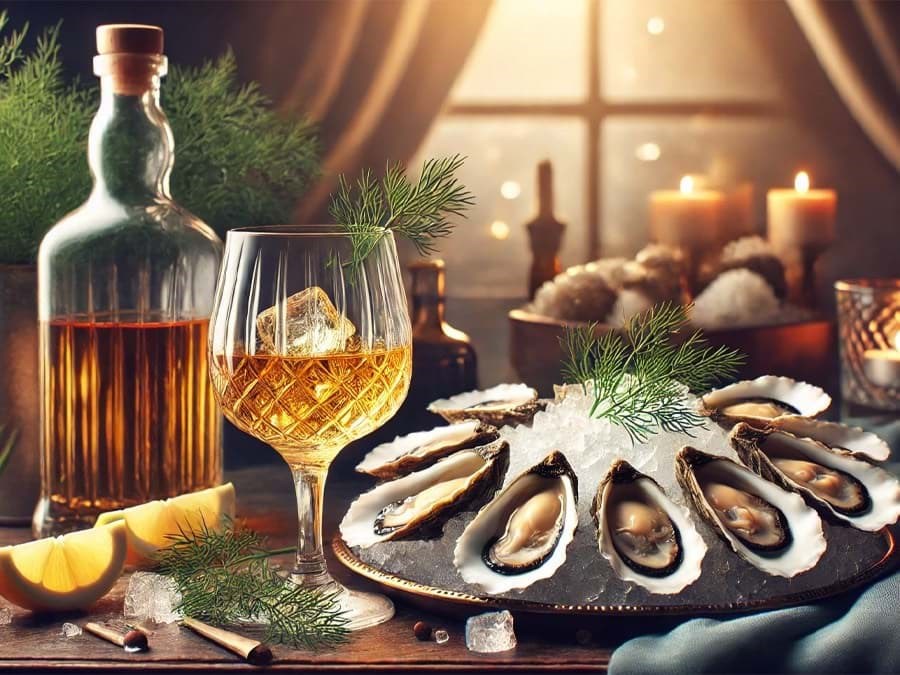 Kết hợp rượu Whisky và Hàu 