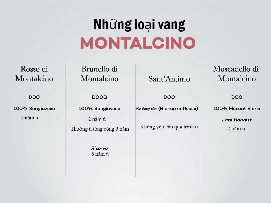 Những loại vang Montalcino 