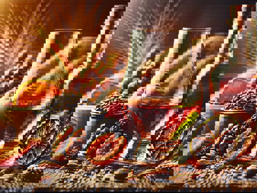 Rượu whisky kết hợp với trái cây sấy và hạt Rượu whisky kết hợp với trái cây sấy và hạt