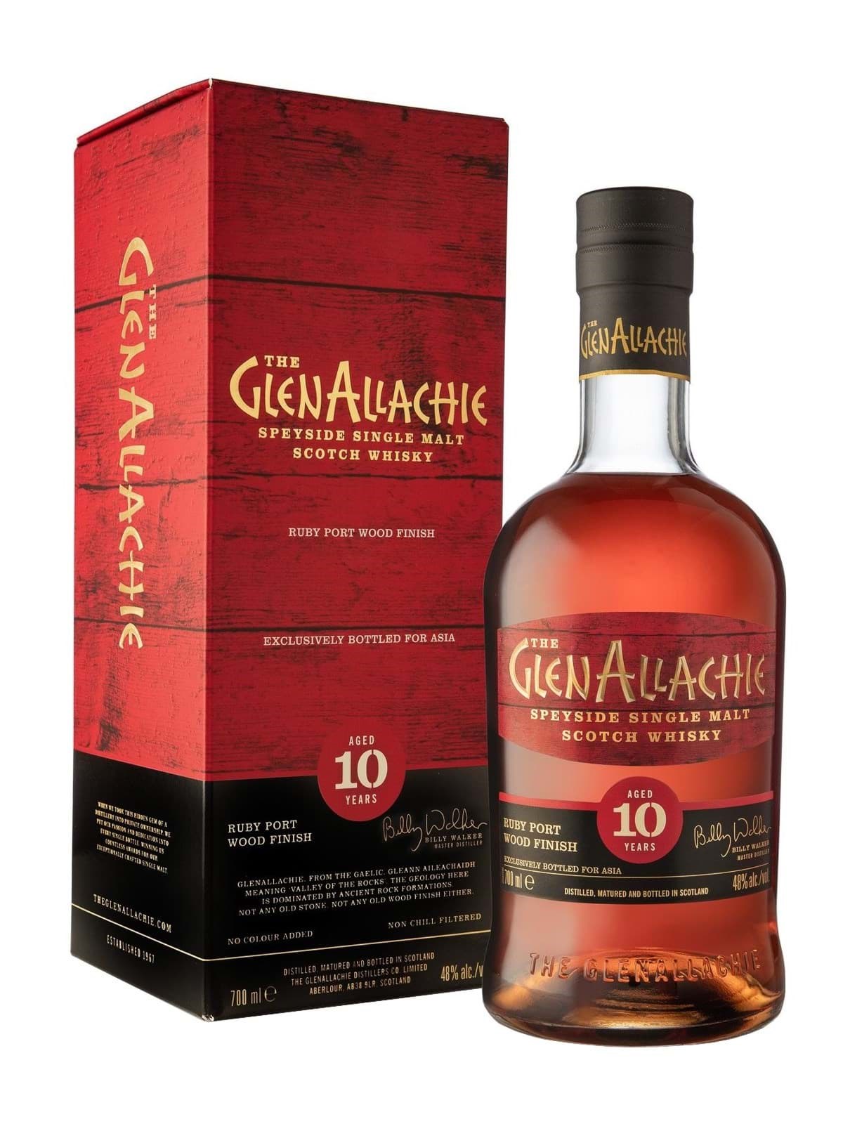 GlenAllachie 10 Year old Ruby Port Wood Finish