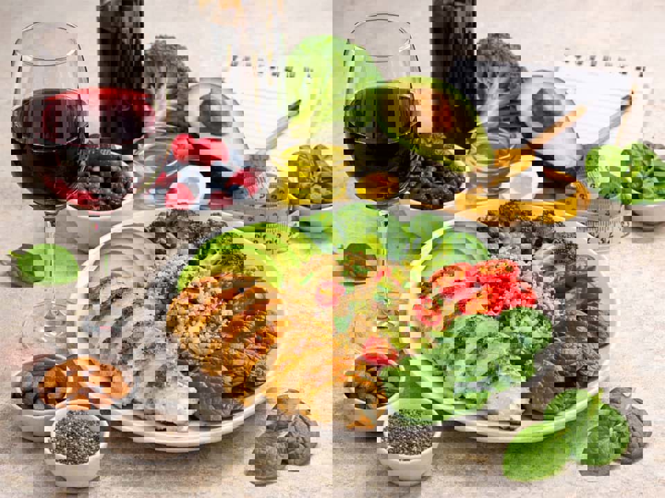 Rượu vang và chế độ ăn kiêng 