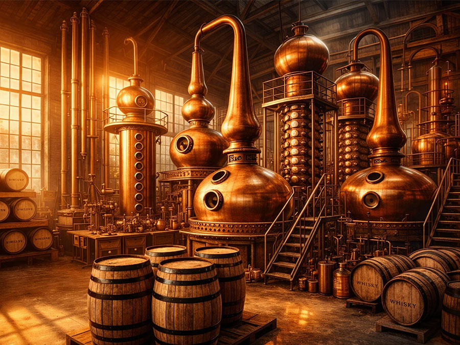 Quá trình chưng cất rượu whisky 