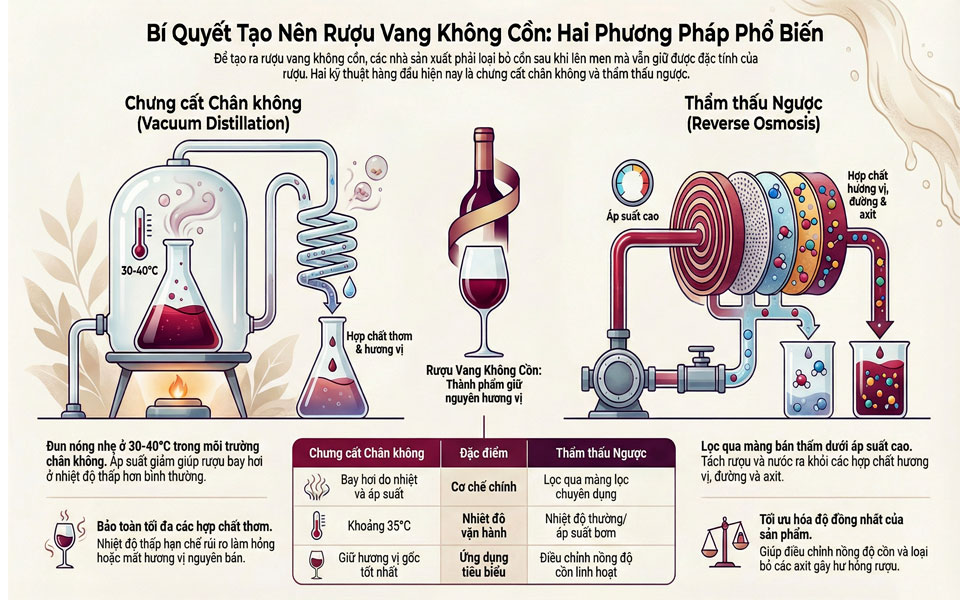 Phương pháp sản xuất vang không cồn