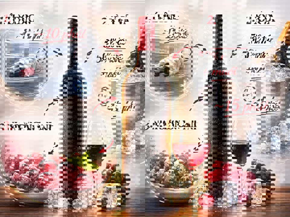 Cách làm lạnh vang nhanh chóng