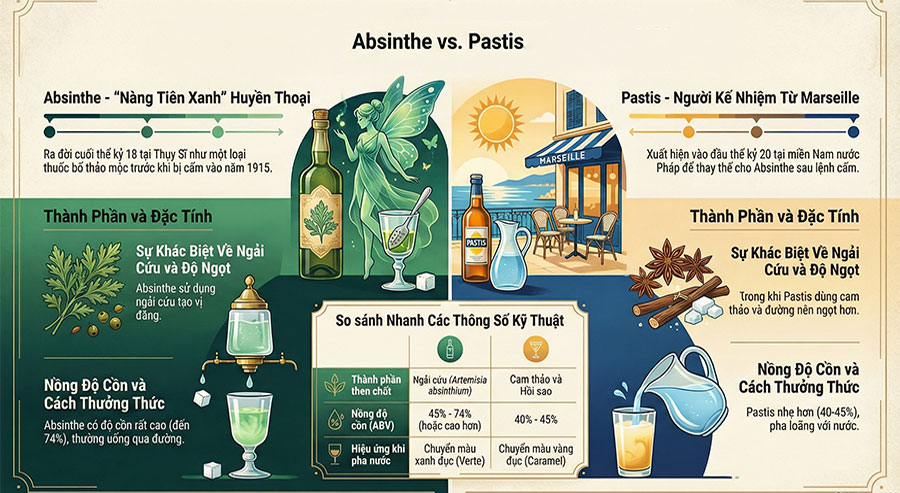 Absinthe và Pastis