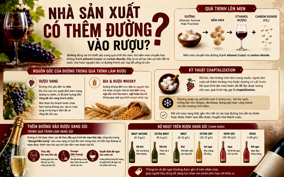 Thêm đường vào rượu?