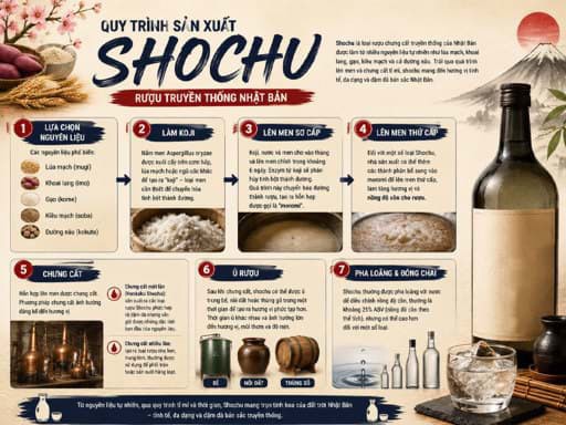 Quy trình sản xuất rượu Shochu 