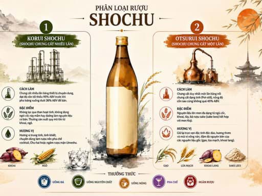 Phân loại rượu Shochu 