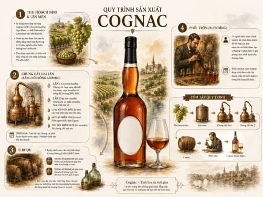 Quy trình sản xuất rượu Cognac 