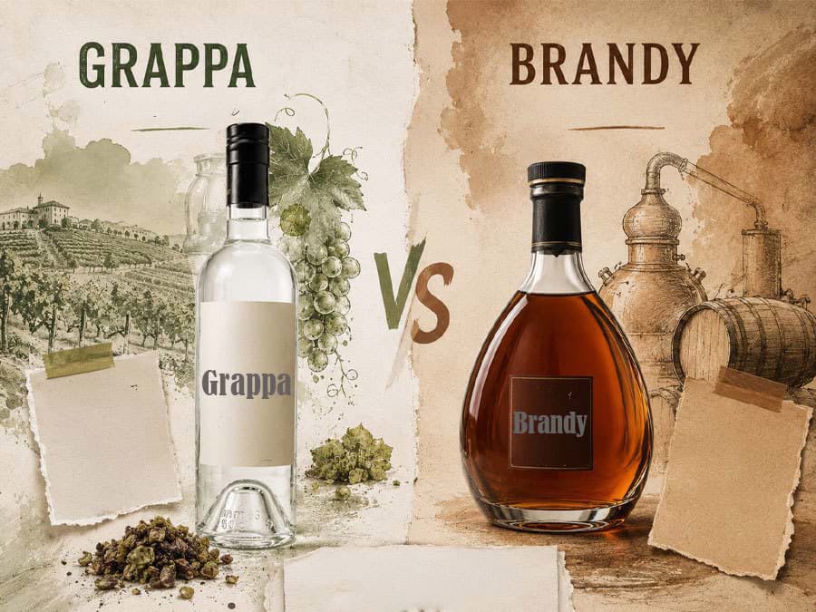 Sự khác nhau giữa Grappa và Brandy Sự khác nhau giữa Grappa và Brandy