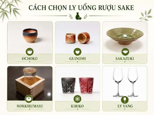 Cách chọn ly uống rượu Sake 