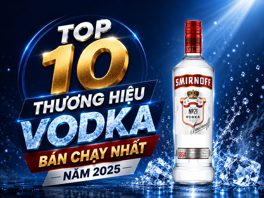 Top 10 thương hiệu Vodka bán chạy nhất năm 2025 