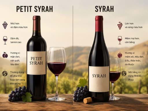 Sự khác nhau giữa Syrah và Petit Syrah