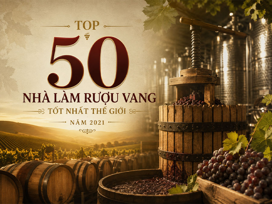 Top 50 nhà làm rượu vang tốt nhất thế giới năm 2021