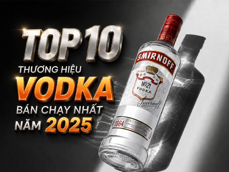 Top 10 thương hiệu Vodka bán chạy nhất năm 2025 