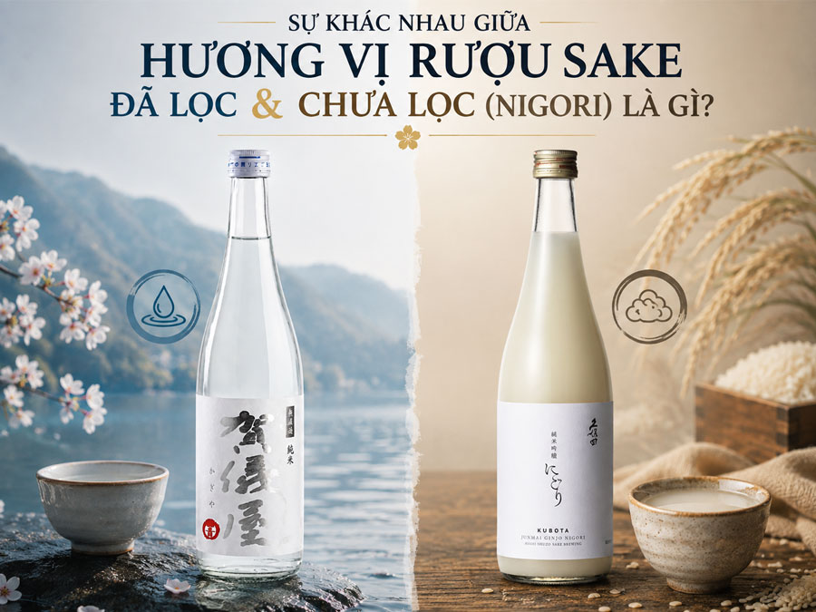 Sự khác nhau giữa hương vị rượu Sake đã lọc và chưa lọc (Nigori) là gì? 