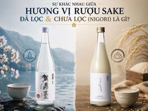 Sự khác nhau giữa hương vị rượu Sake đã lọc và chưa lọc (Nigori) là gì? 