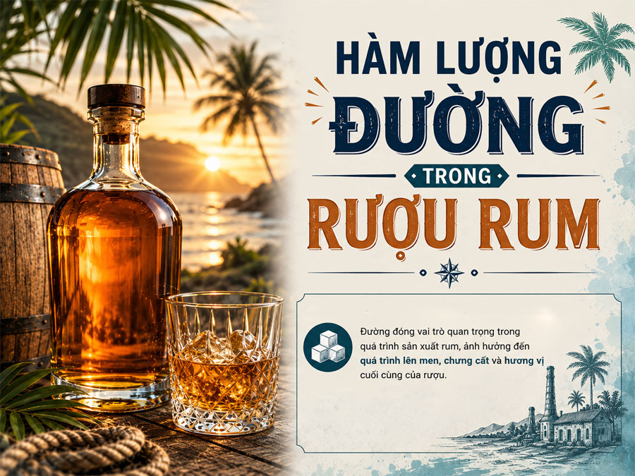 Hàm lượng đường trong rượu Rum 
