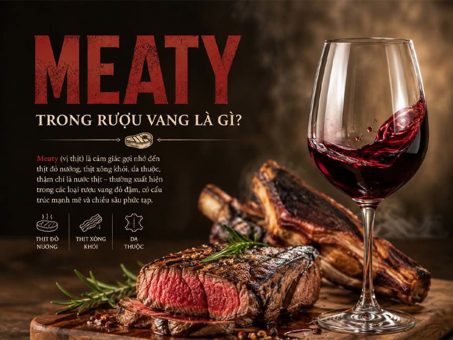 Meaty trong rượu vang là gì? Meaty trong rượu vang là gì?