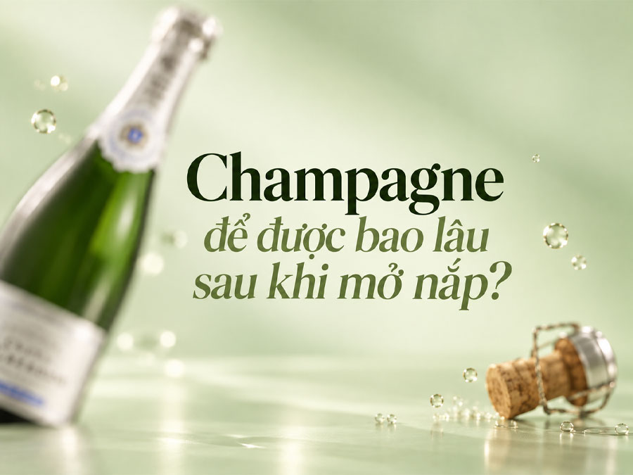 Champagne để được bao lâu sau khi mở nắp?