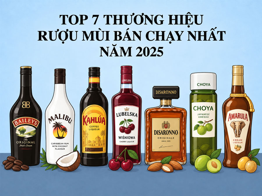 Top 7 thương hiệu rượu mùi 2025 