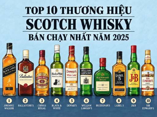 Top 10 thương hiệu rượu Scotch whisky 2025