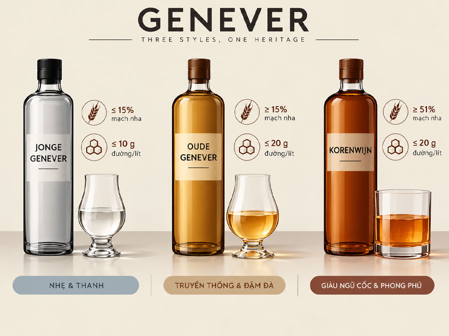 Các loại rượu Genever Các loại rượu Genever