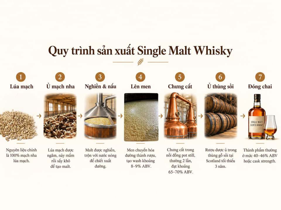 Quy trình sản xuất Single Malt whisky Quy trình sản xuất Single Malt whisky