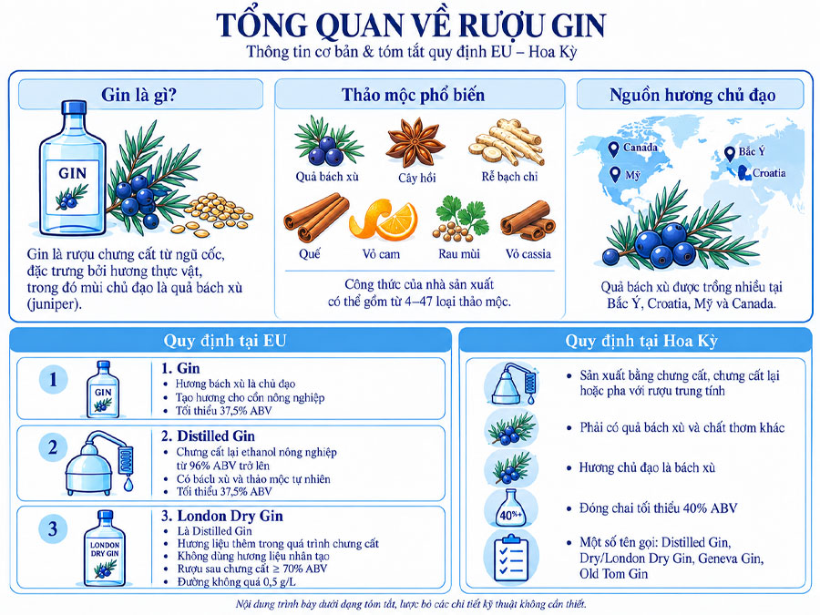 Quy định pháp lý về sản xuất rượu Gin