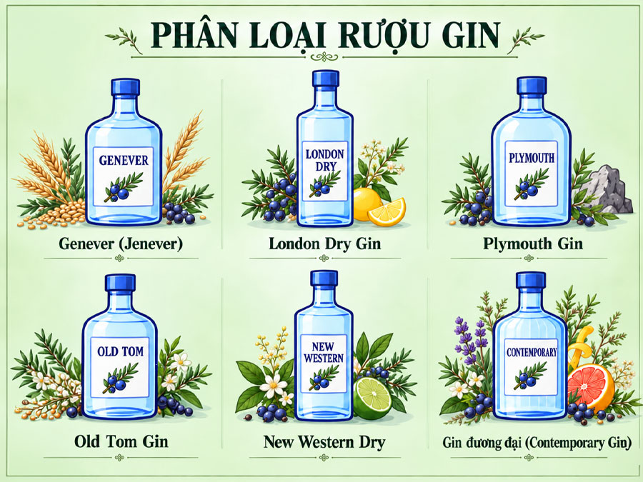 Phân loại rượu Gin 