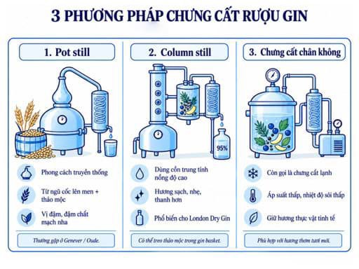 3 phương pháp sản xuất gin