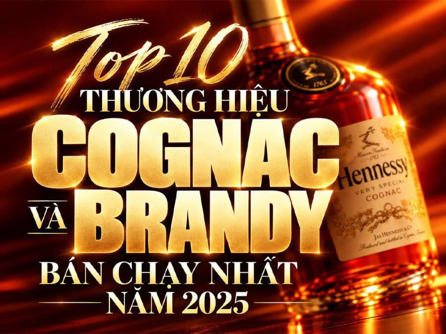 Top 10 thương hiệu Cognac và Brandy bán chạy nhất năm 2025 Top 10 thương hiệu Cognac và Brandy bán chạy nhất năm 2025