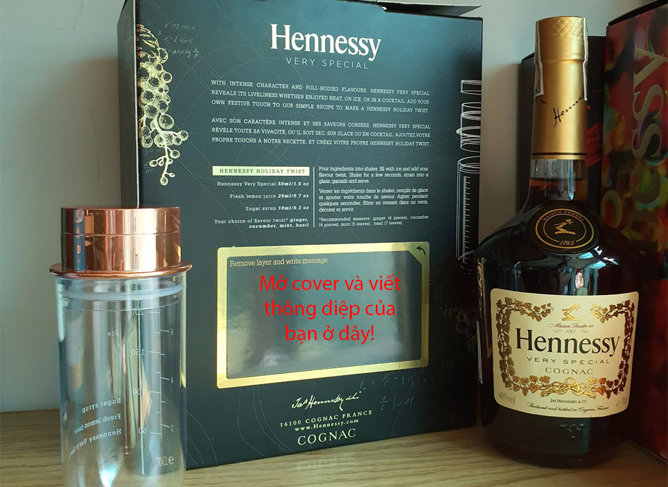 Hennessy VS hộp quà tết Canh Tý 2020 bình lắc