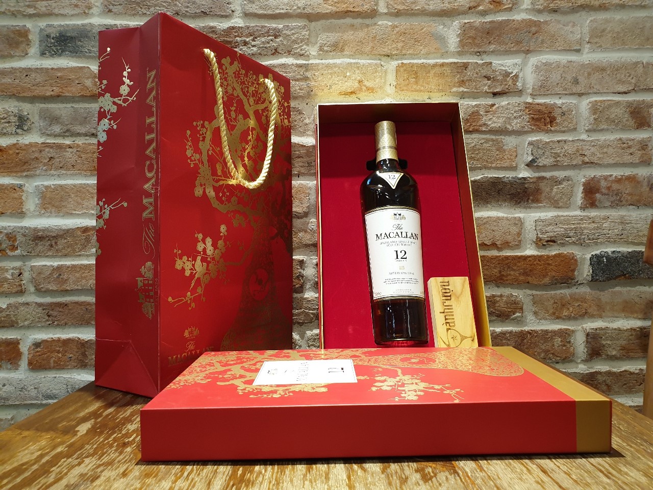 Macallan 12 Năm Sherry Oak Hộp Qua Rượu Tết Sanh Rượu Wine Spirits